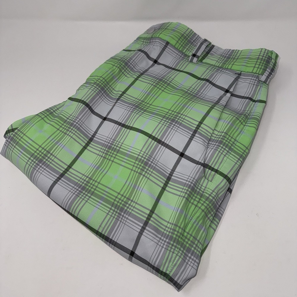Nike Golf 33 Green Plaid TOUR PERFORMANCE DRI-FIT Mens Athletic Golf Shorts